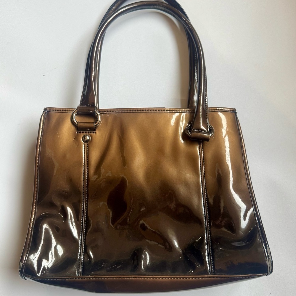 Nine west patent bronze/ brown ombre tote bag ❤️ - Picture 4 of 9